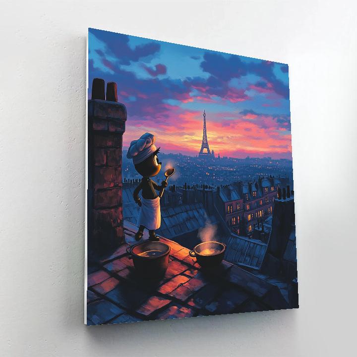 Remy Paris Rooftop Cooking Dream Disney Inspired Paint by numbers kits