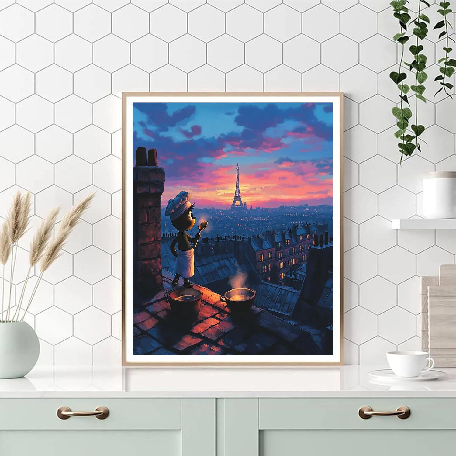 Remy Paris Rooftop Cooking Dream Disney Inspired Paint by numbers kits