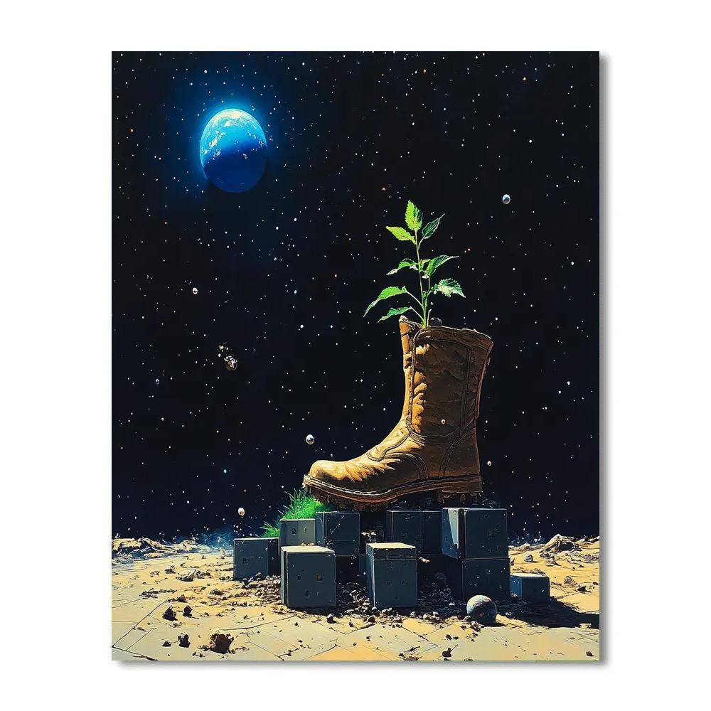 WALL E Starry Space Garden Disney Inspired paint by color