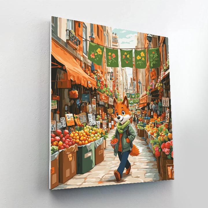 Nick Wilde City Market Stroll Disney Inspired Number painting