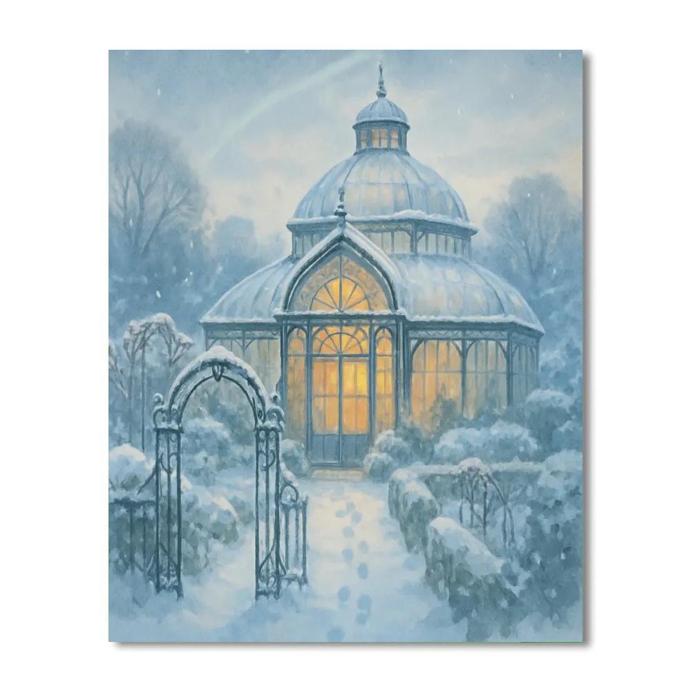 Aurora Over The Glasshouse Garden Number painting