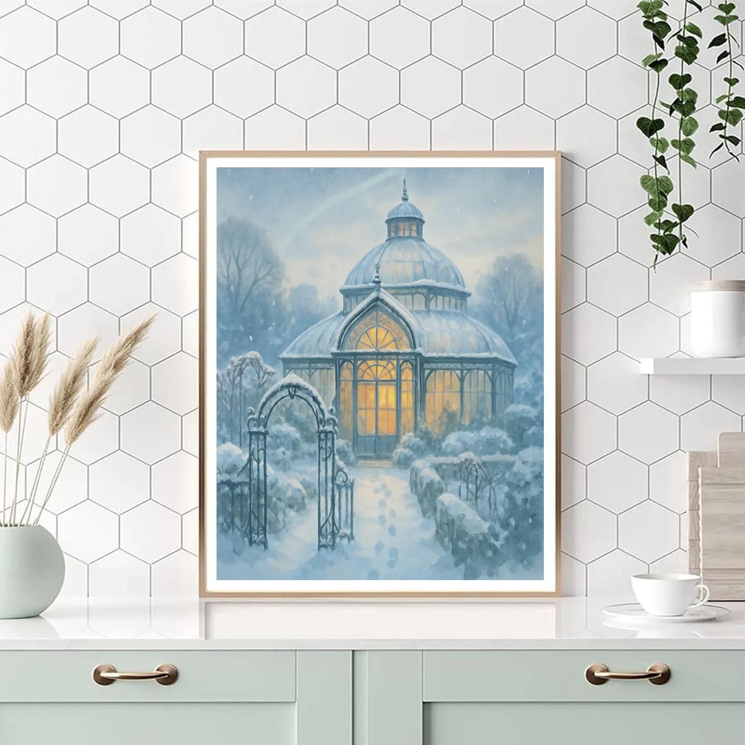 Aurora Over The Glasshouse Garden Number painting
