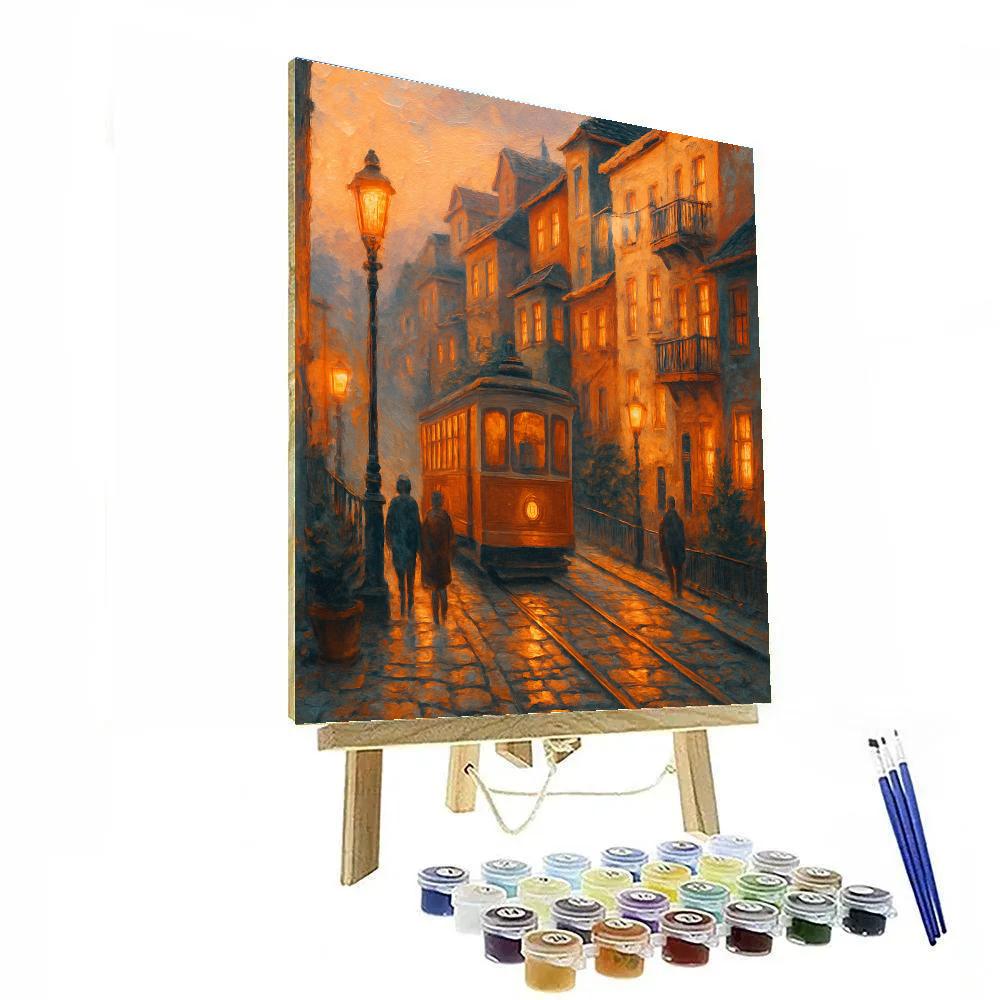 Emberlit Tramway In The Hill District Painting by numbers kit