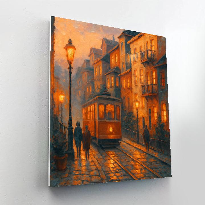Emberlit Tramway In The Hill District Painting by numbers kit