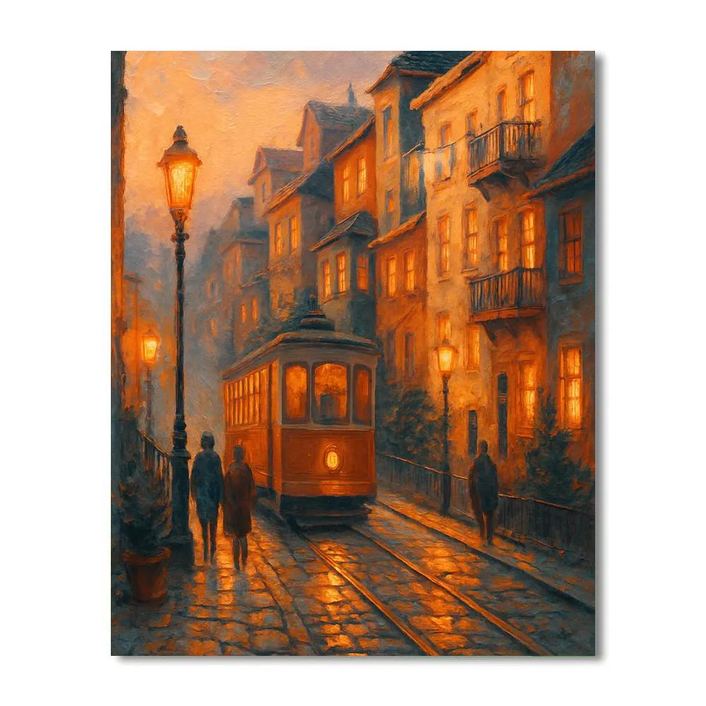 Emberlit Tramway In The Hill District Painting by numbers kit