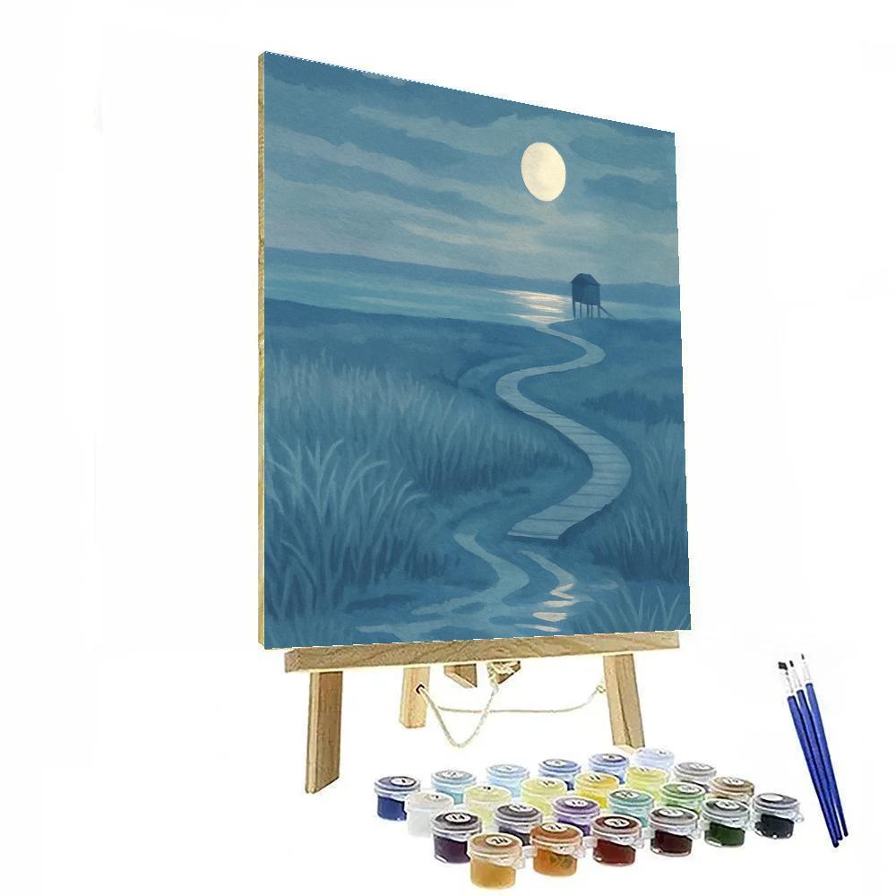 Moonlit Salt Marsh Quietude paint by numbers