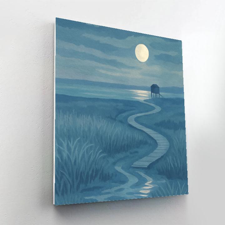 Moonlit Salt Marsh Quietude paint by numbers