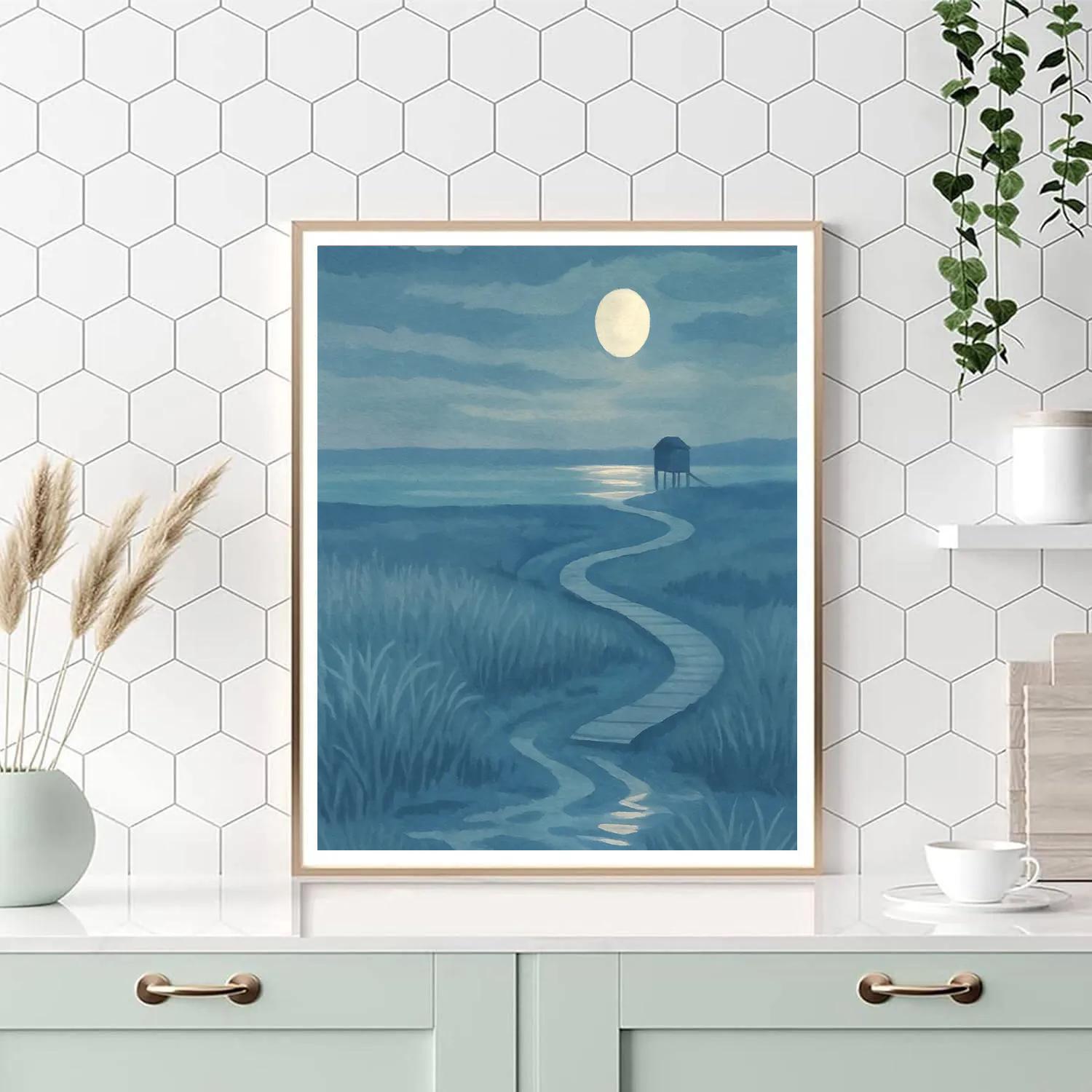 Moonlit Salt Marsh Quietude paint by numbers