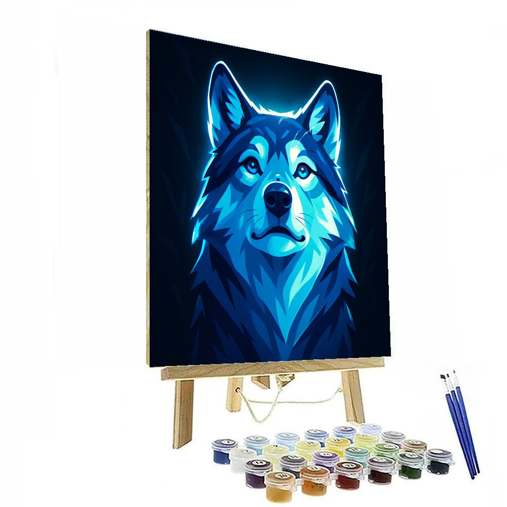 Prismatic Glacier Wolf Stare Paint by numbers art