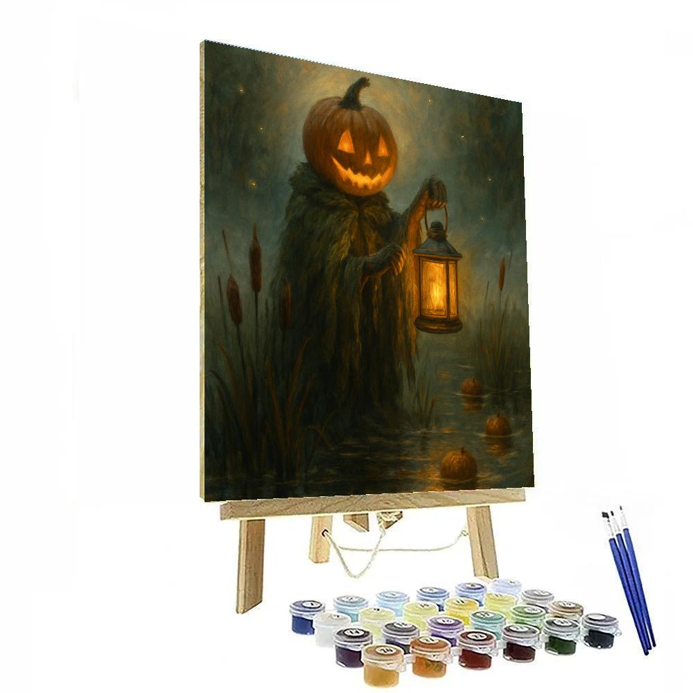 Lantern Keeper Of The Pumpkin Marsh Paint by numbers art