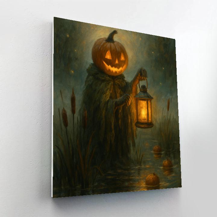 Lantern Keeper Of The Pumpkin Marsh Paint by numbers art