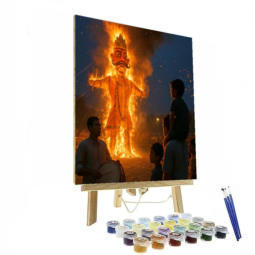 Dussehra Ramlila Effigy Burning In Varanasi paint by numbers
