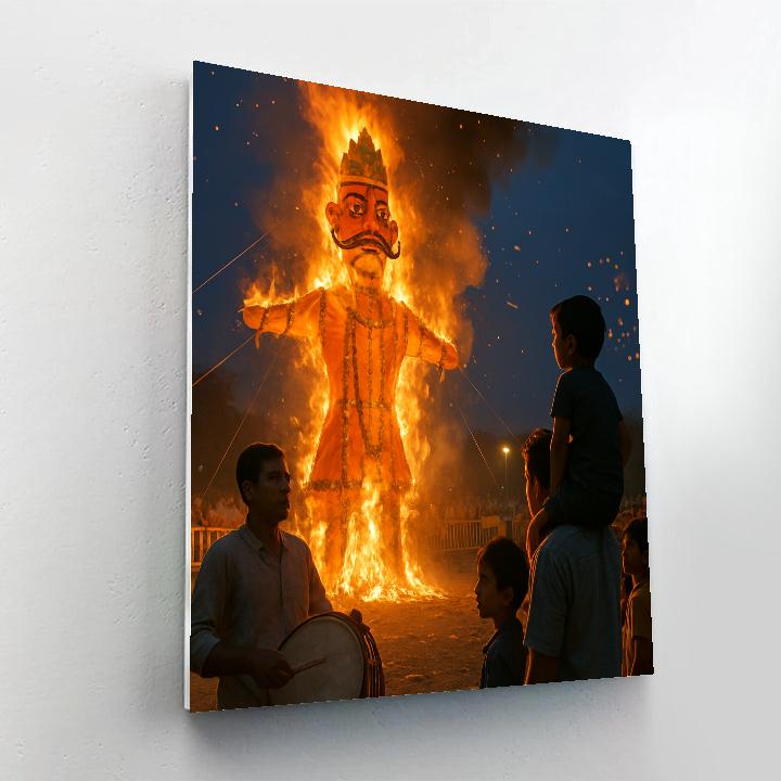 Dussehra Ramlila Effigy Burning In Varanasi paint by numbers