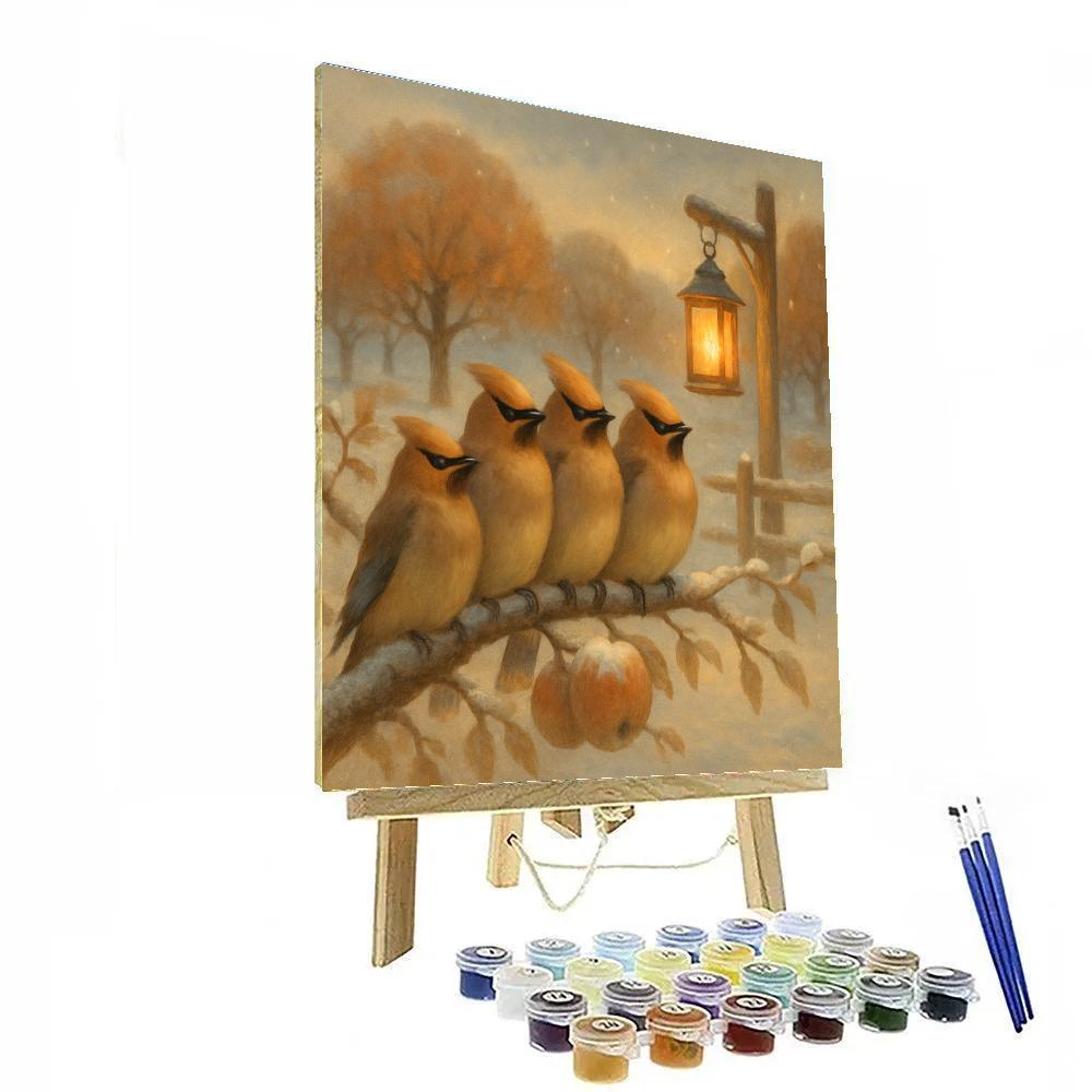 Lantern Warmth In The Winter Orchard Paint by numbers art