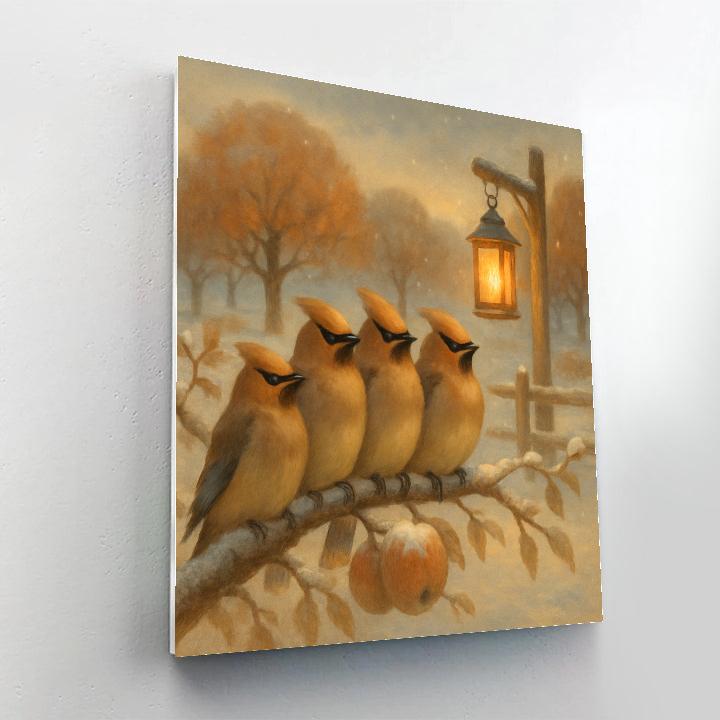 Lantern Warmth In The Winter Orchard Paint by numbers art
