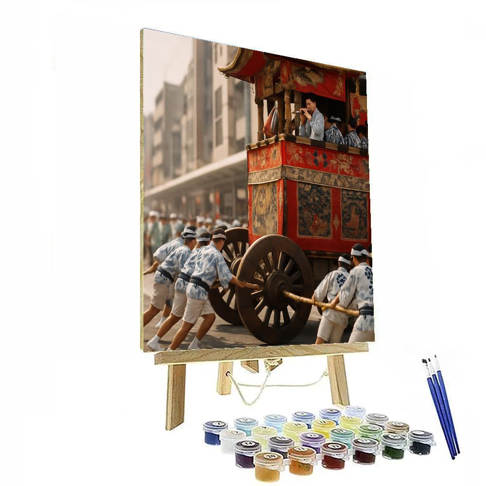 Gion Matsuri Float Parade On Shijo Street Kyoto Painting by numbers kit