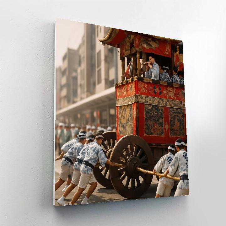 Gion Matsuri Float Parade On Shijo Street Kyoto Painting by numbers kit
