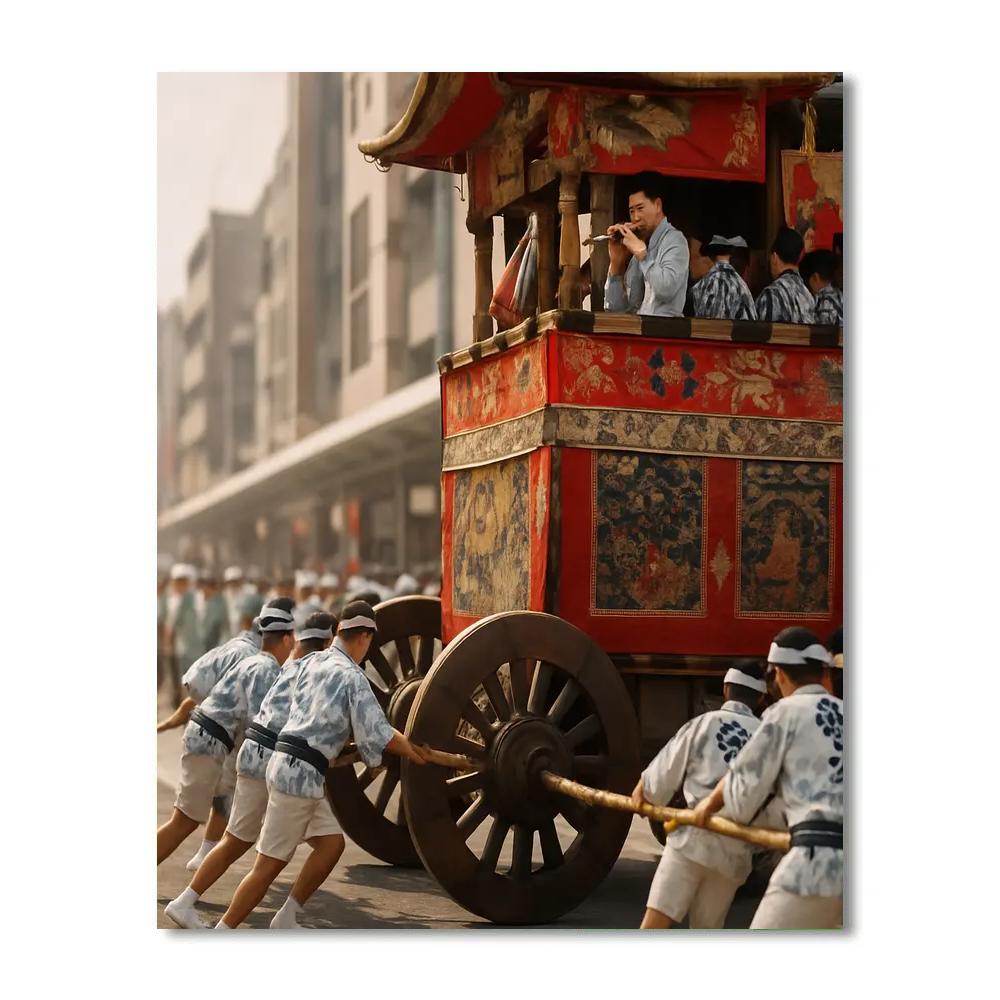 Gion Matsuri Float Parade On Shijo Street Kyoto Painting by numbers kit