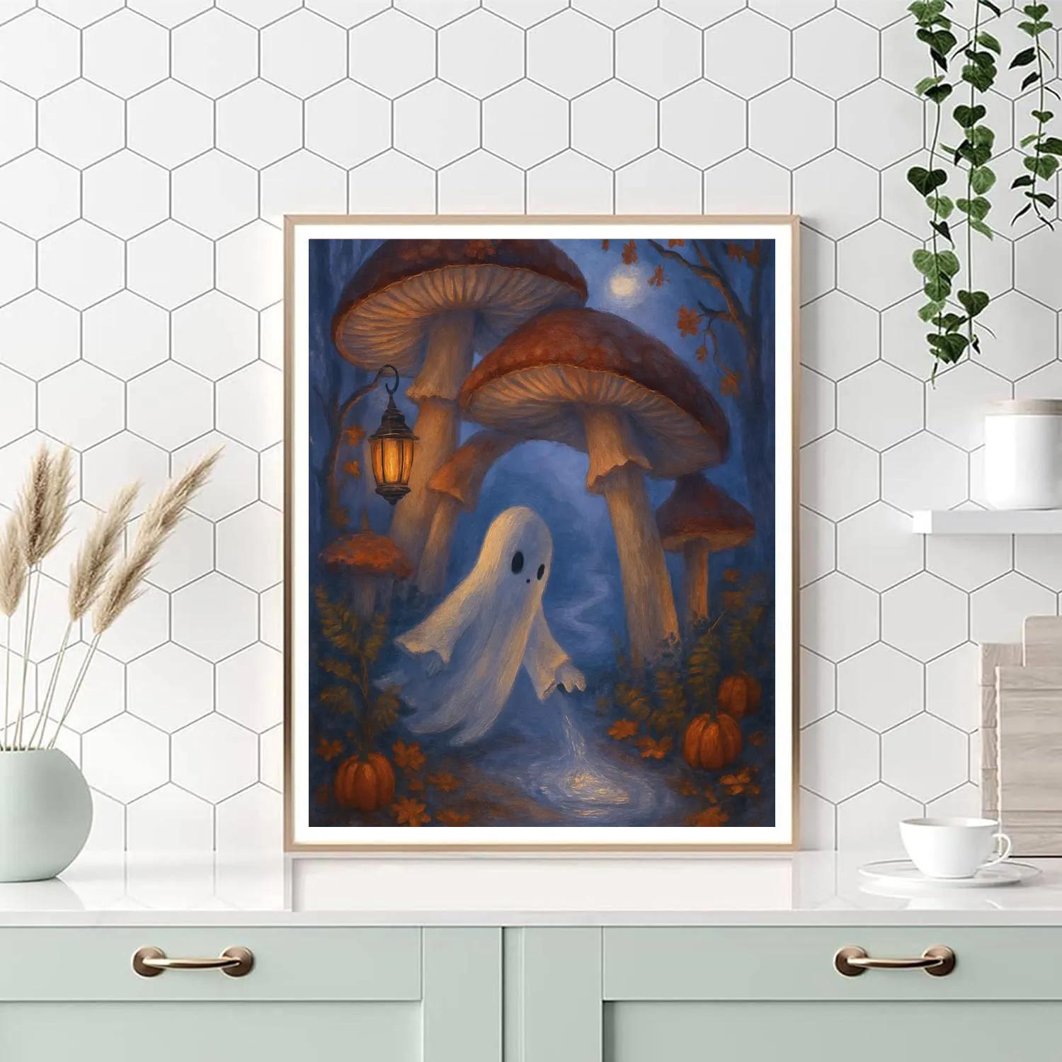 Moonlit Mushroom Gate Numbered painting kits