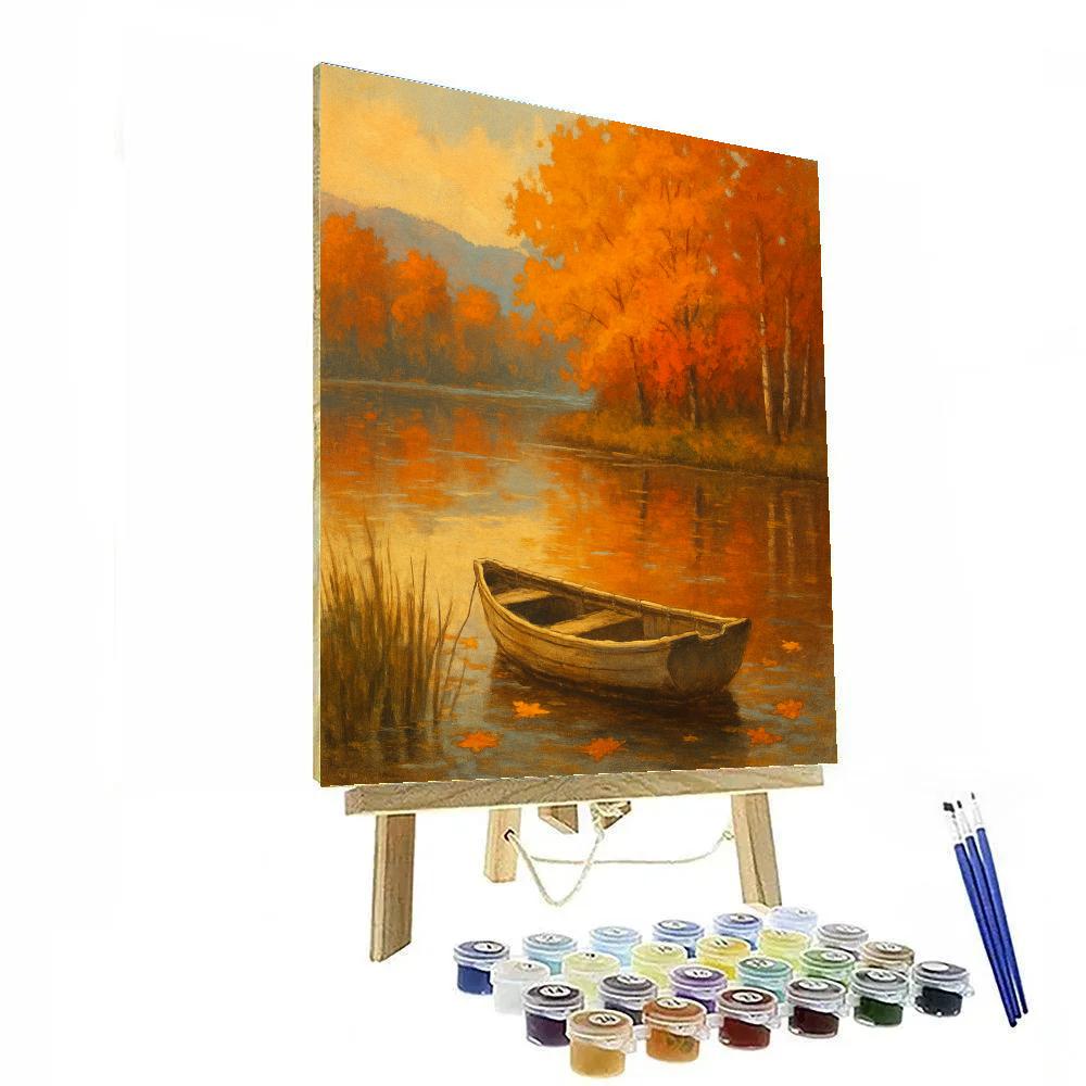 Autumn Leaves Drifting Past The Rowboat DIY paint by numbers