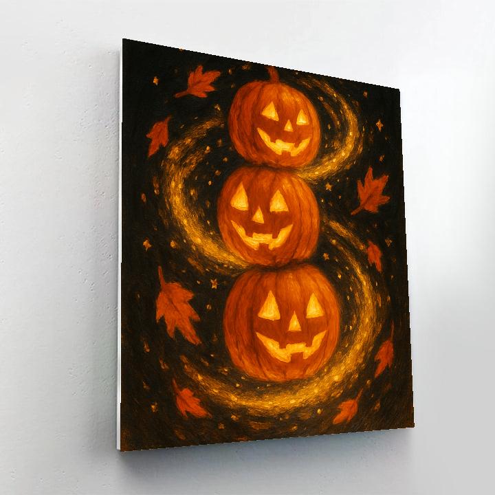 Stacked Jack O Lantern Carousel paint by color