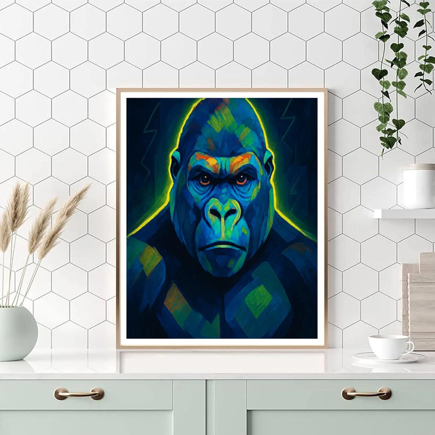 Voltage Crown Gorilla Portrait DIY paint by numbers