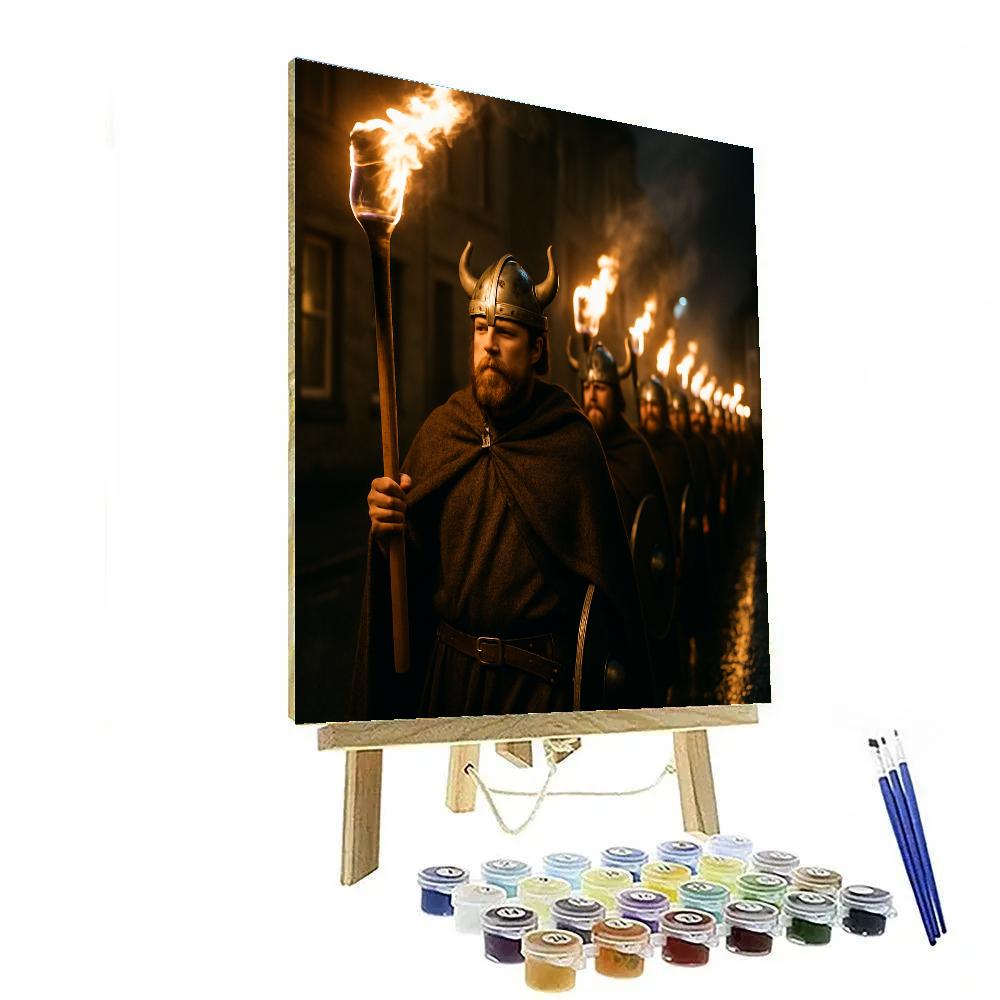 Up Helly Aa Torchlight March In Lerwick Shetland Paint by numbers art