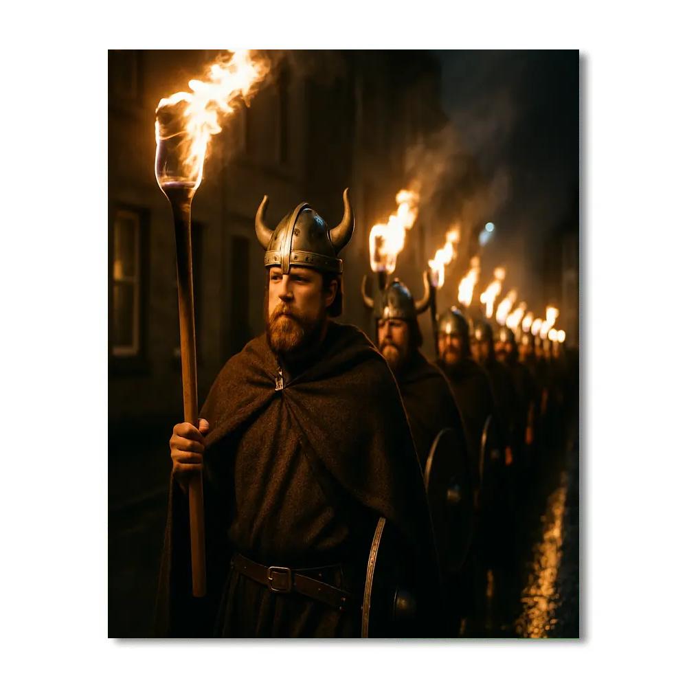 Up Helly Aa Torchlight March In Lerwick Shetland Paint by numbers art