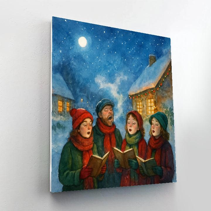 Starlit Carolers In The Snow Paint by numbers kits