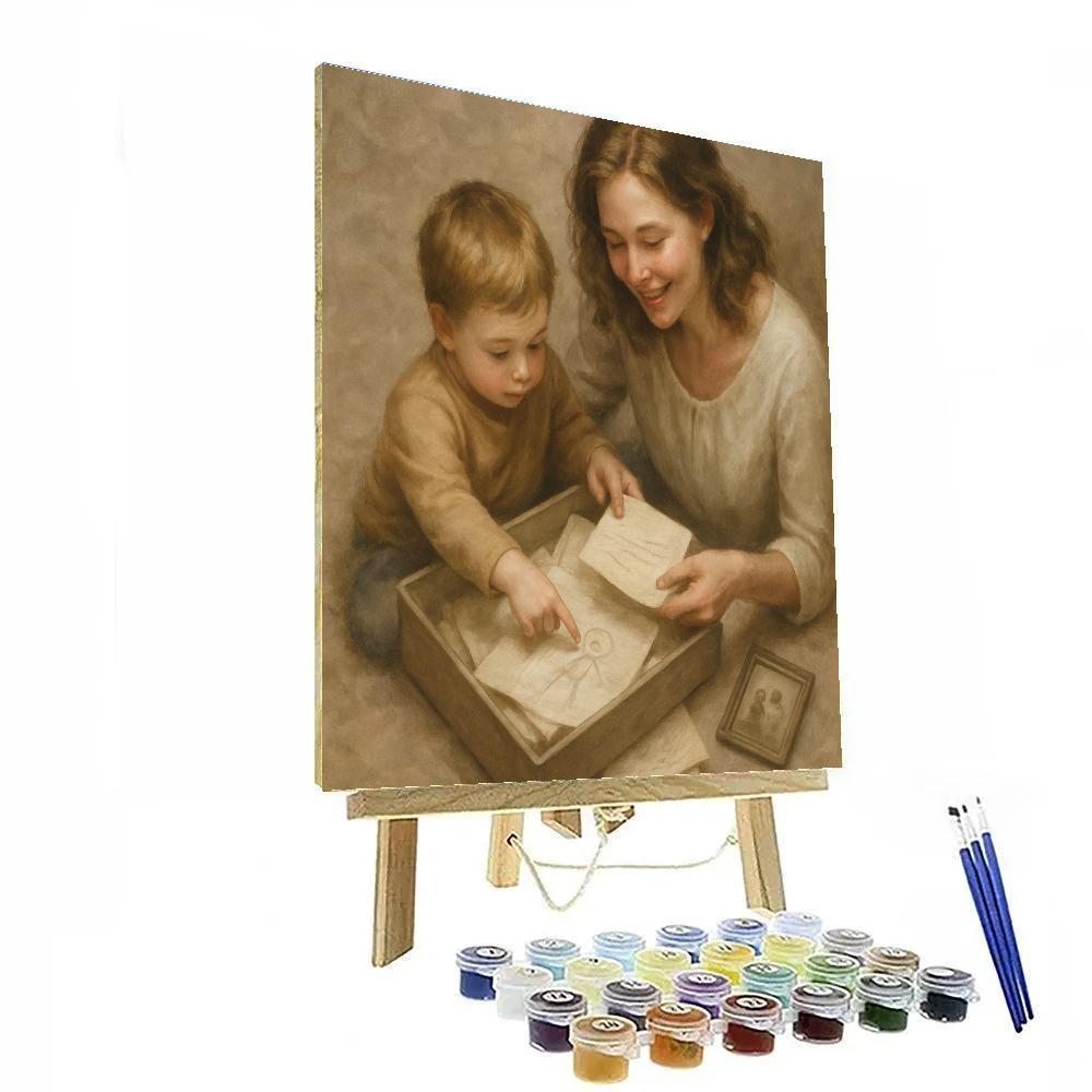 Letters From Childhood Keepsake Box Paint by numbers art