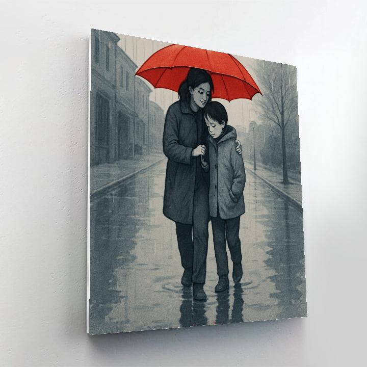 Shared Umbrella After School Number painting