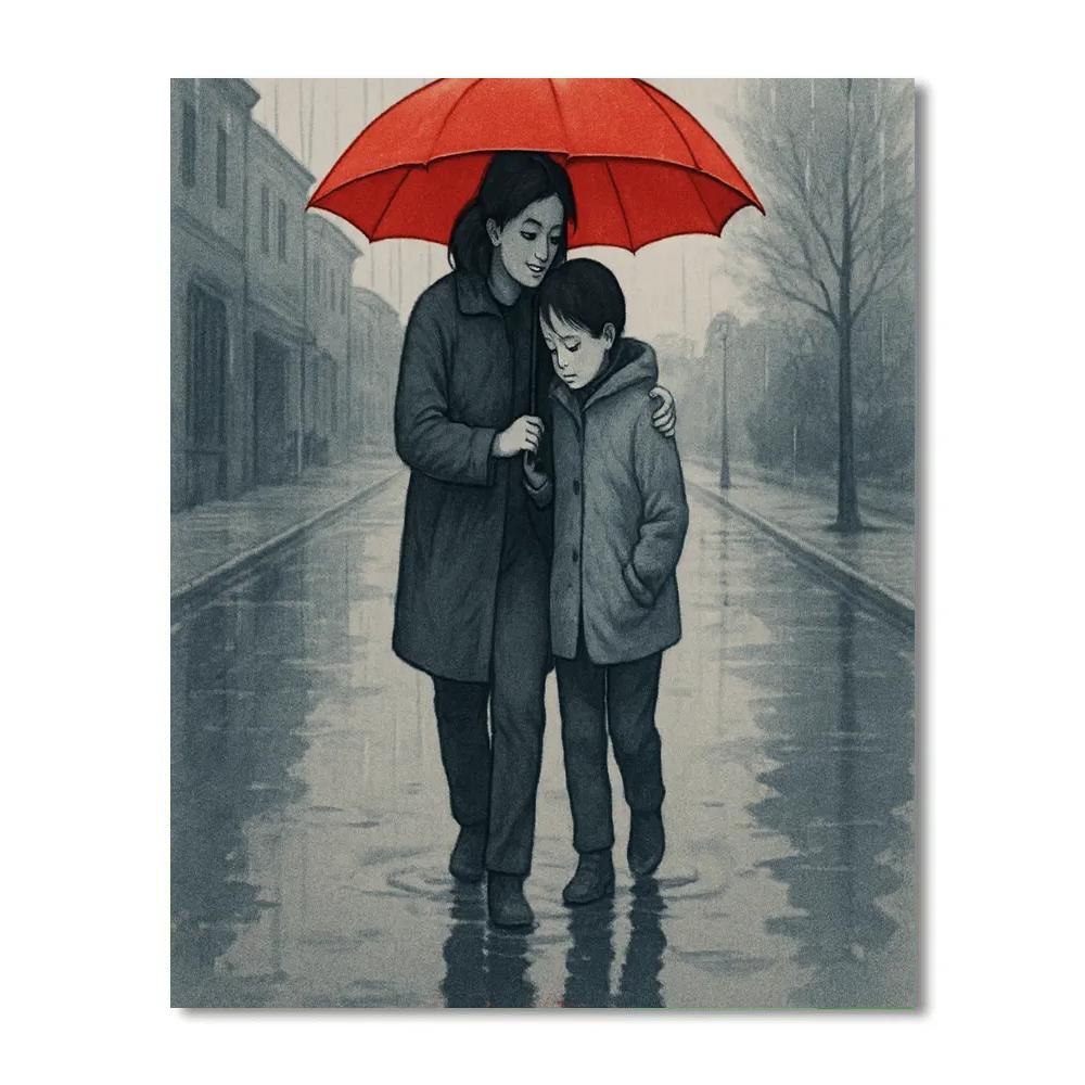 Shared Umbrella After School Number painting