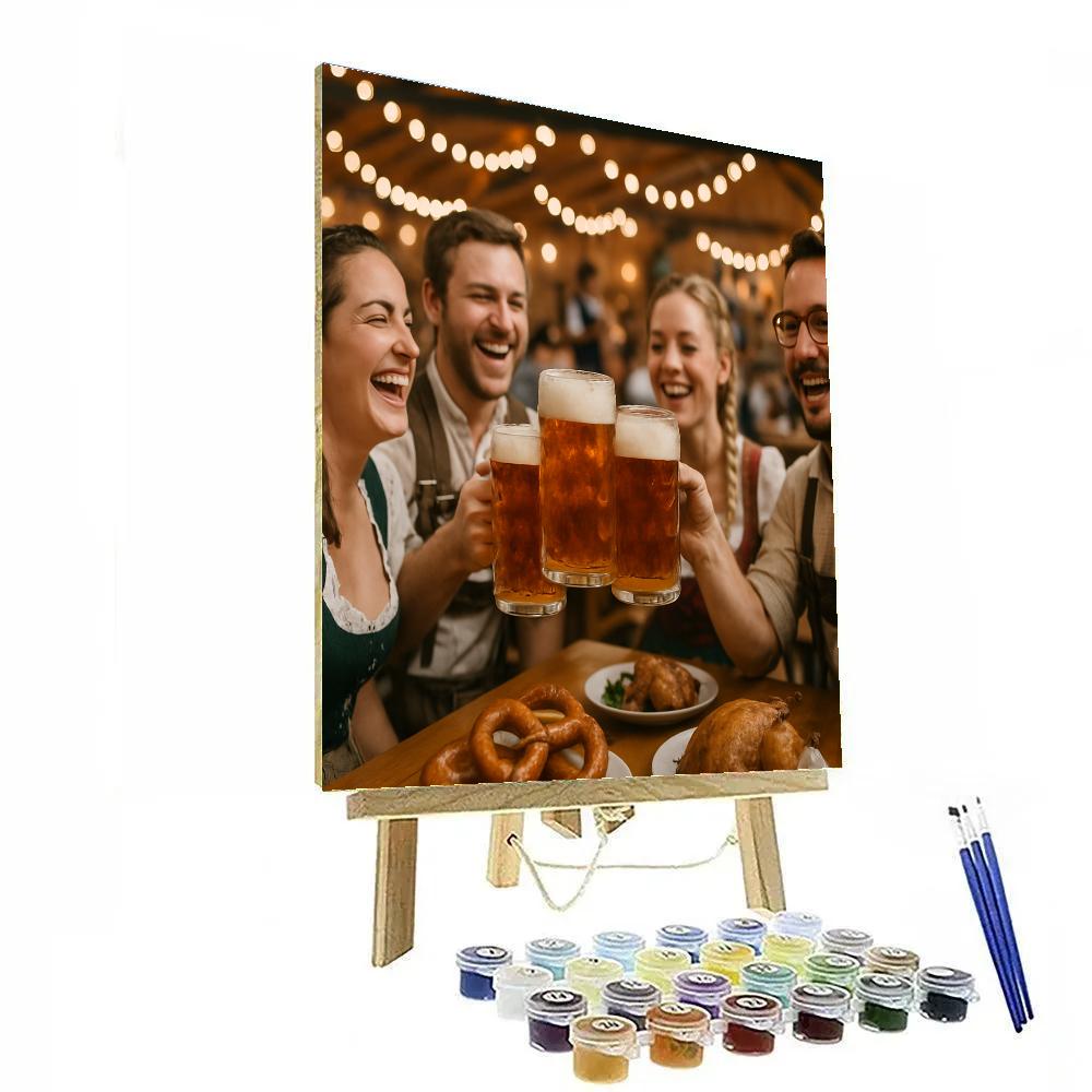 Oktoberfest Beer Tent Evening In Munich Paint by numbers art