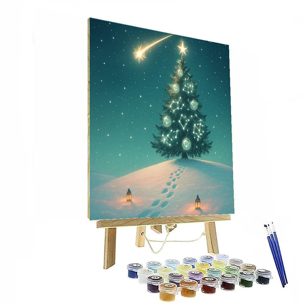 Cosmic Christmas Tree On The Hill paint by numbers