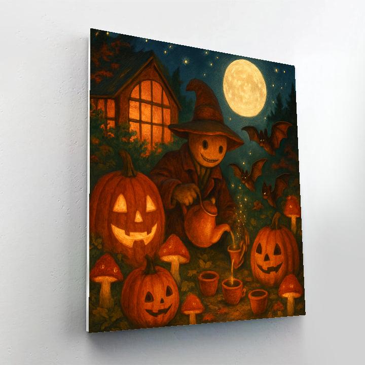 Garden Party Under A Cinnamon Moon paint by color
