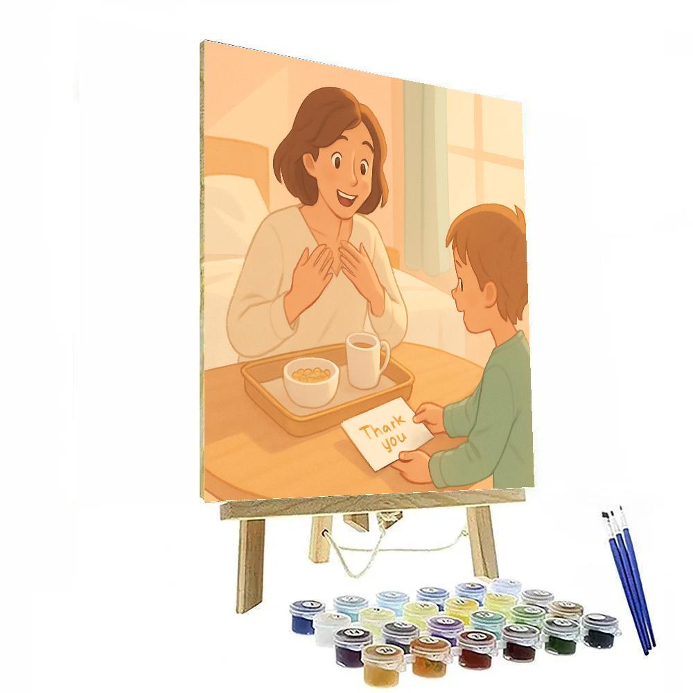 Sunrise Breakfast Thank You Note DIY paint by numbers