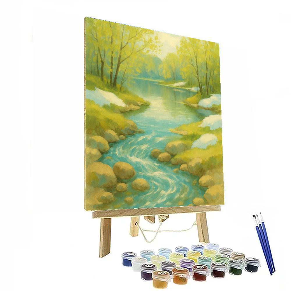 Spring Thaw Creek Feeding The Lakeside Bay paint by numbers