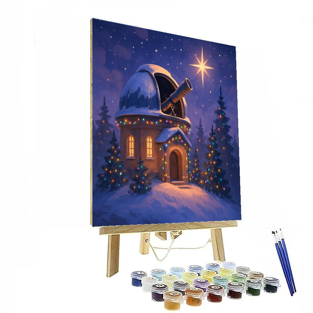 Frosty Observatory On Christmas Eve DIY paint by numbers