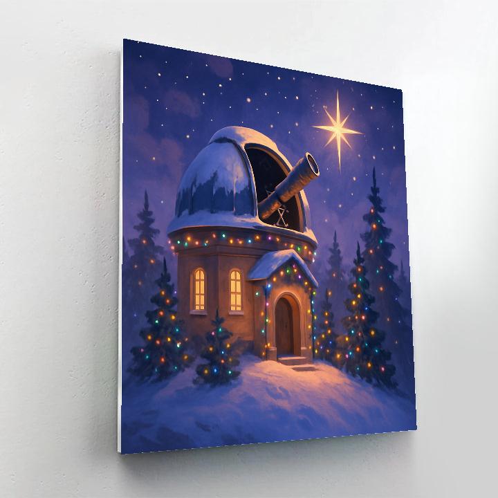 Frosty Observatory On Christmas Eve DIY paint by numbers
