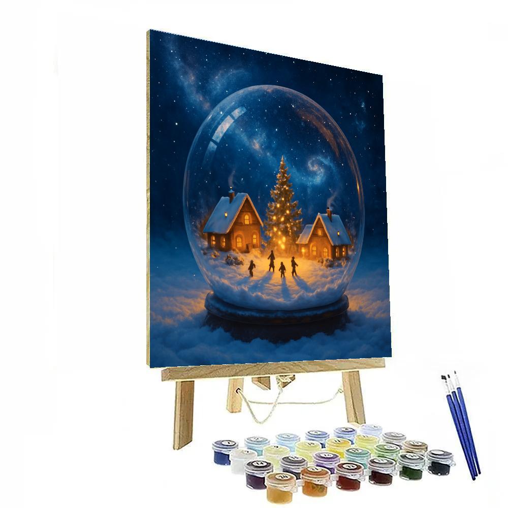 Galactic Snowglobe Village Painting by numbers kit