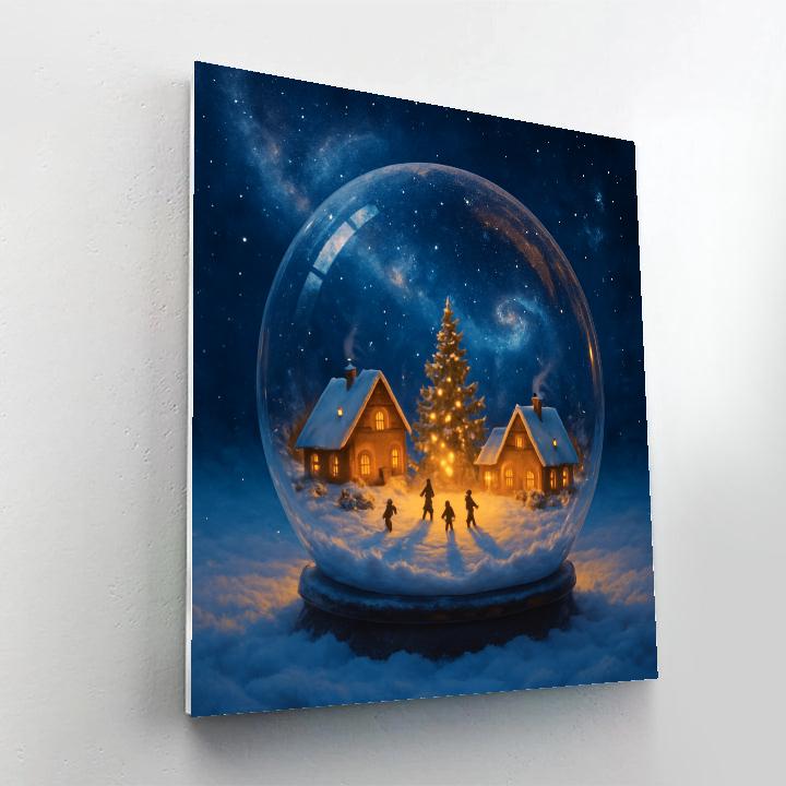 Galactic Snowglobe Village Painting by numbers kit