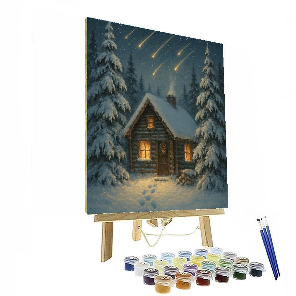 Meteor Shower Christmas Cabin DIY paint by numbers