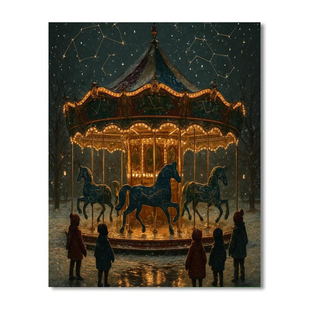 Winter Carousel Of Constellations painting number kit
