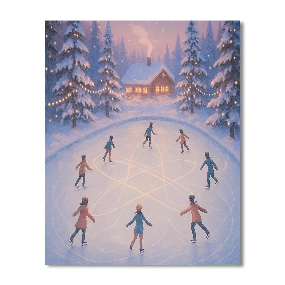 Star Cluster Christmas Ice Rink Paint by numbers kits