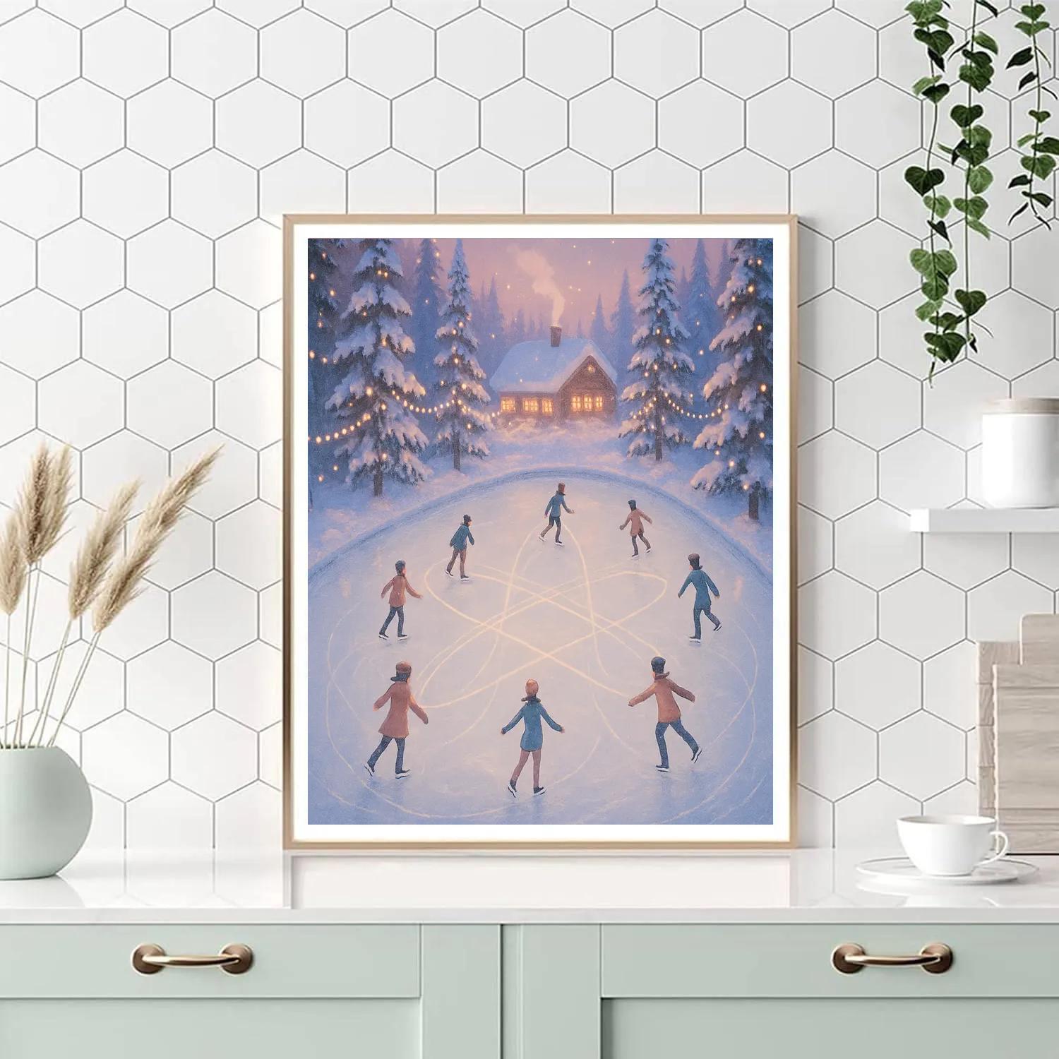 Star Cluster Christmas Ice Rink Paint by numbers kits