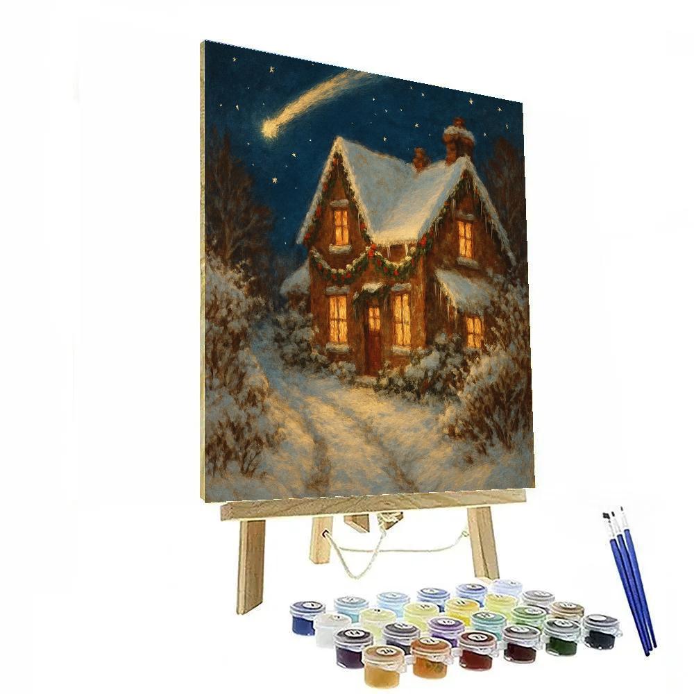 Snowy Comet Trail Cottage paint by number