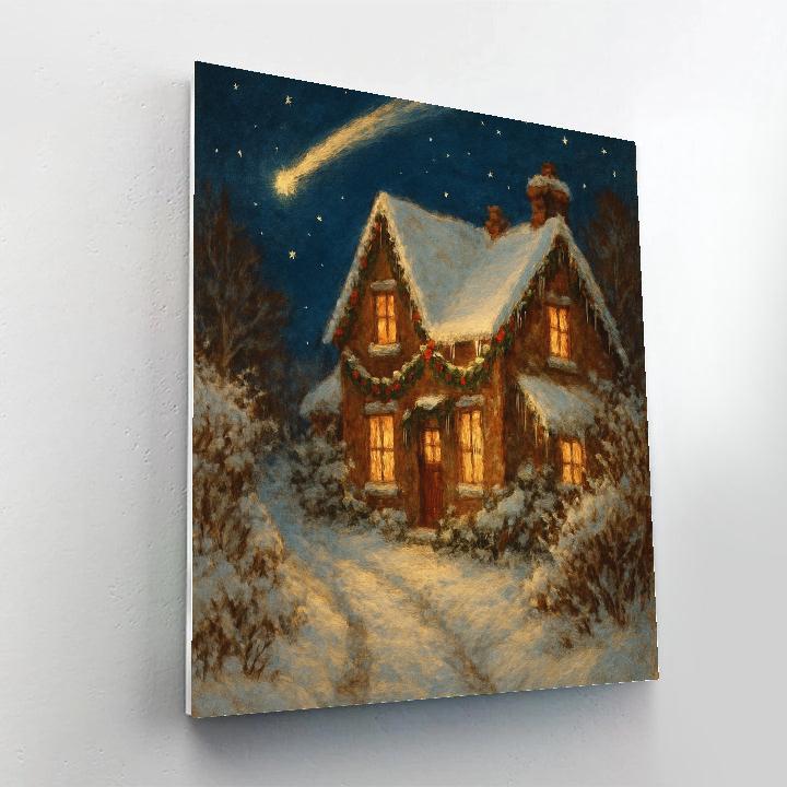 Snowy Comet Trail Cottage paint by number