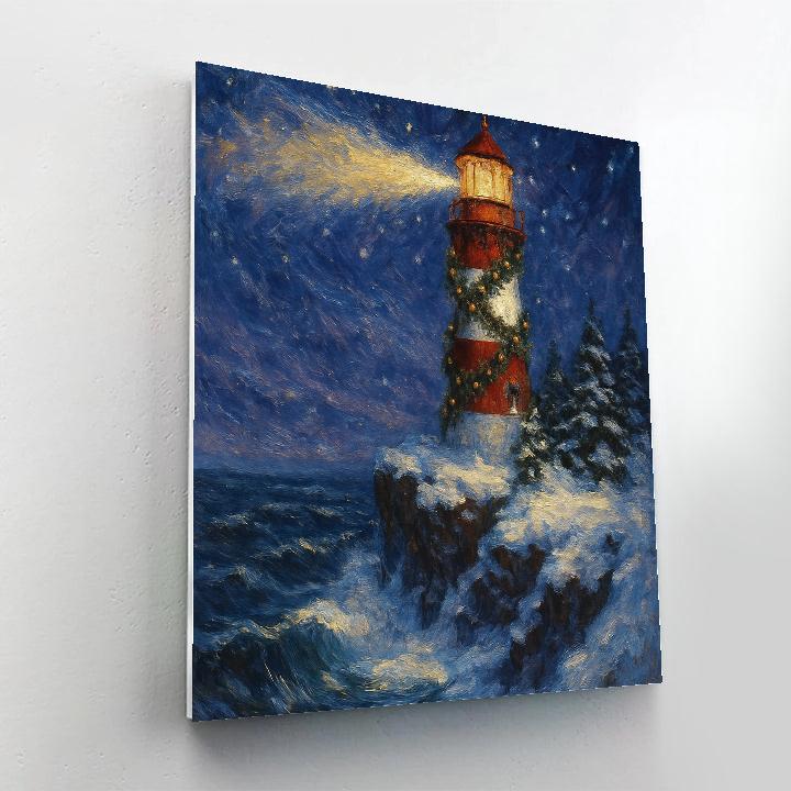 Holiday Lighthouse Of The Northern Sky painting number kit