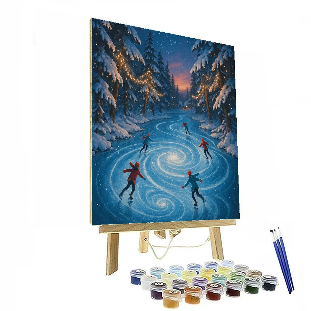 Frozen Galaxy River Skaters paint by color