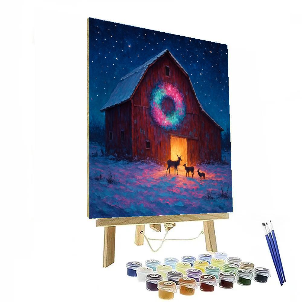 Nebula Wreath Over The Barn paint by color